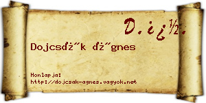 Dojcsák Ágnes névjegykártya