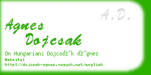 agnes dojcsak business card